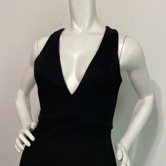 NBD Revolve Dries Black Asymmetric Hem Deep V-Neck Bodycon Mini Dress Size XS - Picture 6 of 11